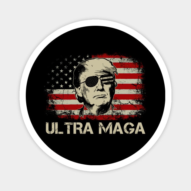 Trump US Flag Ultra Maga Magnet by petemphasis